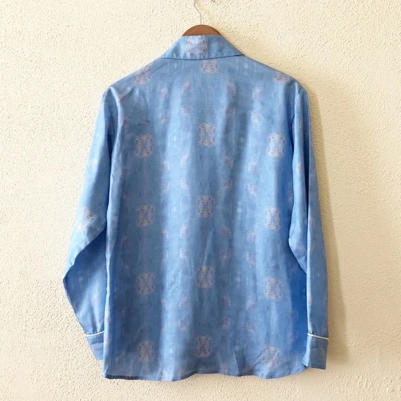 Maggie Marilyn The Hang Ten Printed Button-Down Silk Shirt